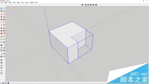 sketchup怎么使用实体工具做减去效果?1