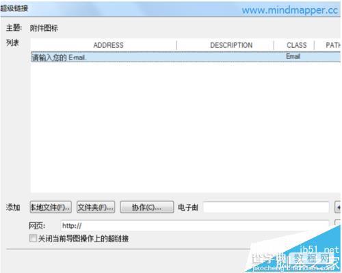 MindMapper思维导图中怎么添加邮箱链接?2