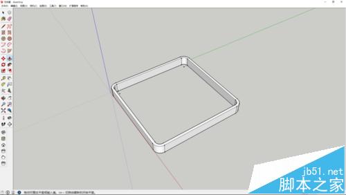 sketchup怎么画一个金属的圆角正方体环?7