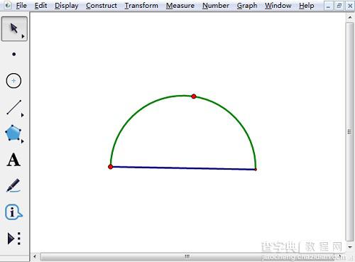 如何利用几何画板绘制半圆？几何画板制作圆台/度量圆半径/度量圆的周长步骤3