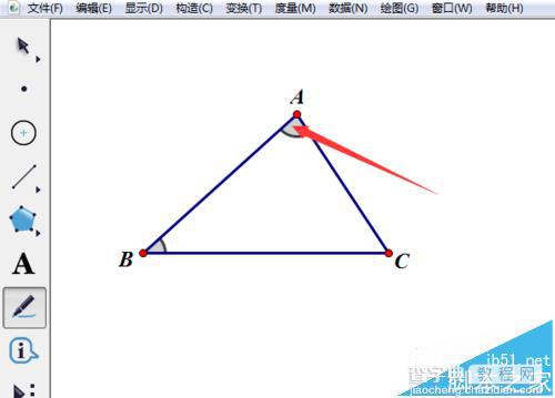 几何画板怎么用线段标记三角形的边和角?5