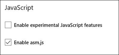 微软Microsoft Edge浏览器支持asm.js1