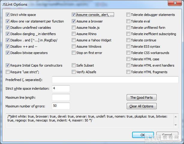 在notepad++中使用jslint检查javascript代码错误4