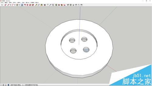 sketchup怎么画一个普通纽扣的模型?1