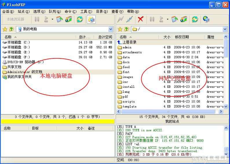 怎么用FTP软件把网站上传到主机空间(flashfxp)6