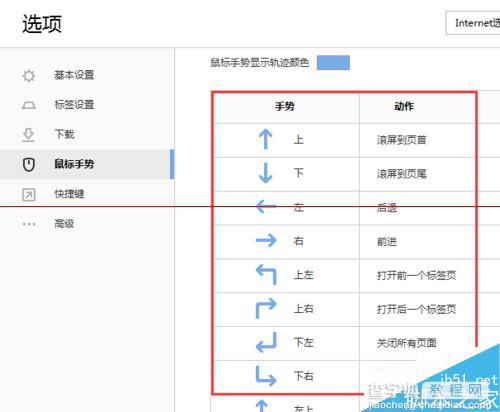 搜狗浏览器设置鼠标手势和鼠标轨迹颜色的方法6