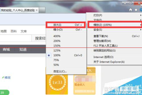 IE浏览器放大缩小网页的详细教程3