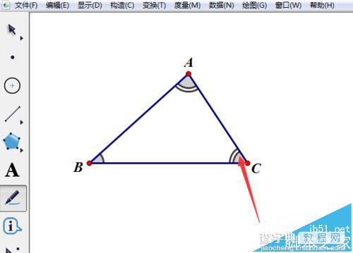 几何画板怎么用线段标记三角形的边和角?6
