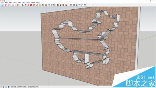 sketchup怎么在地图上制作中国地图图形的书架?1