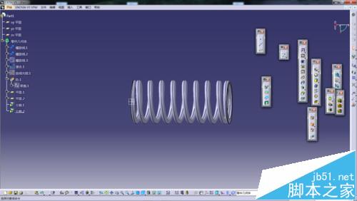 catia软件怎么绘制画弹簧模型?15