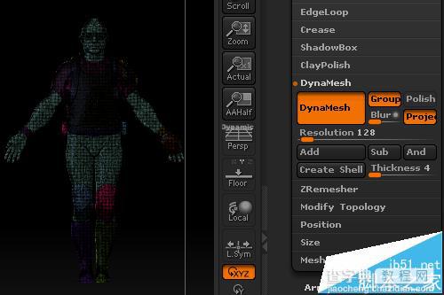 ZBrush怎么使用Dynamesh功能对模型进行重建细分?3