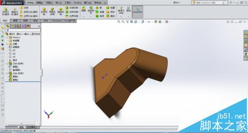 solidworks怎么创建基准方面? 用直线作基准拉伸成形到一面的教程1