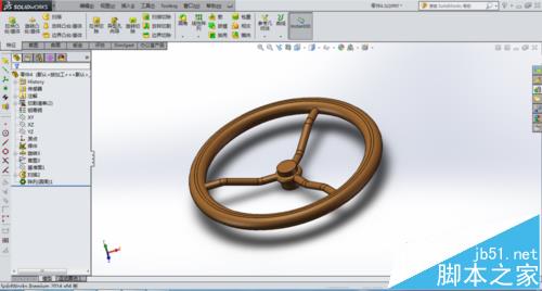 solidworks怎能使用旋转实体绘制汽车方向盘?1