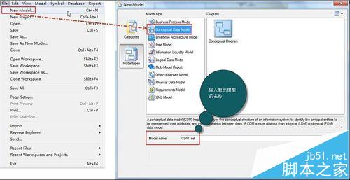 PowerDesigner软件怎么创建概念数据模型?1