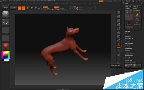 ZBRUSH导入OBJ文件的模型看不到正面该怎么办?3