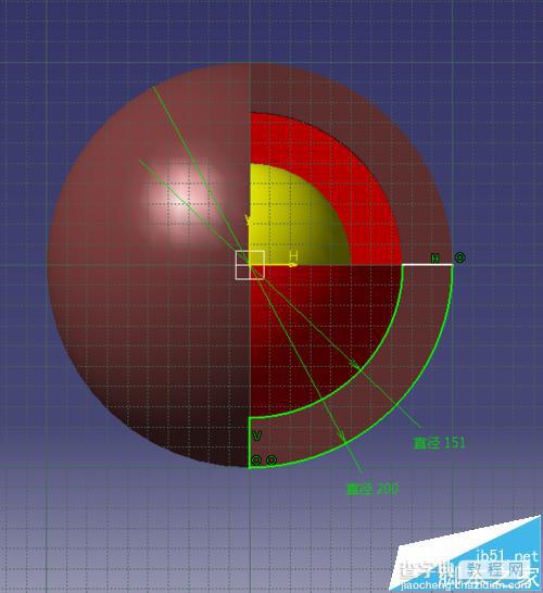 CATIA怎么绘制球体剖面?20
