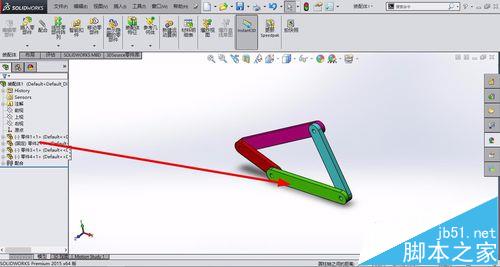 solidworks绘制四杆机构的教程含装配动画13