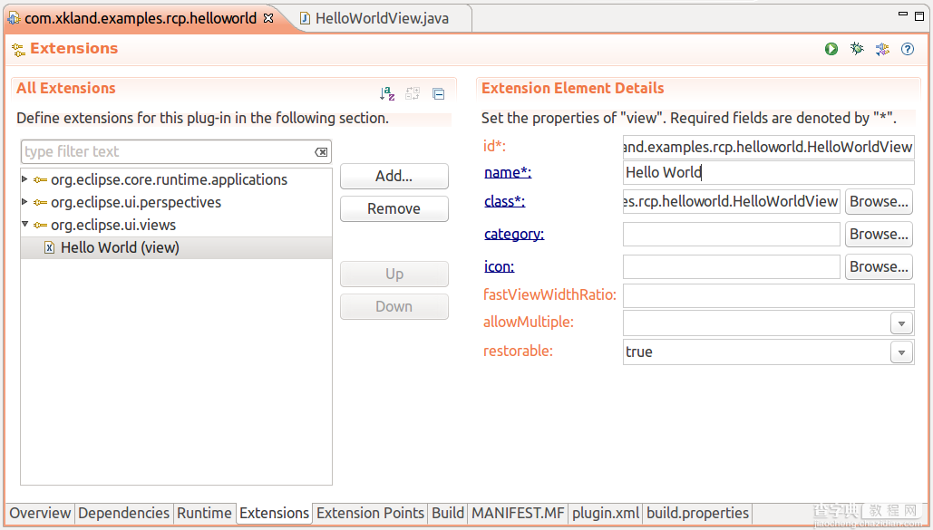 eclipse rcp详解Hello World以及eclipse rcp和osgi的简单展示(图文)4