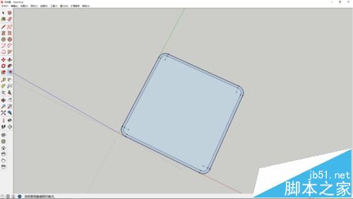 sketchup怎么画一个金属的圆角正方体环?6