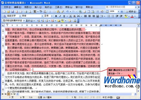 在Word2003中使用Word文档批注功能1