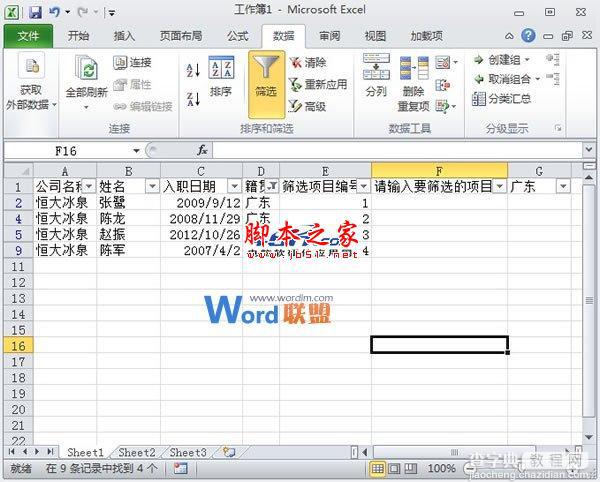 Excel 2010中如何自定义进行筛选并依次编号4