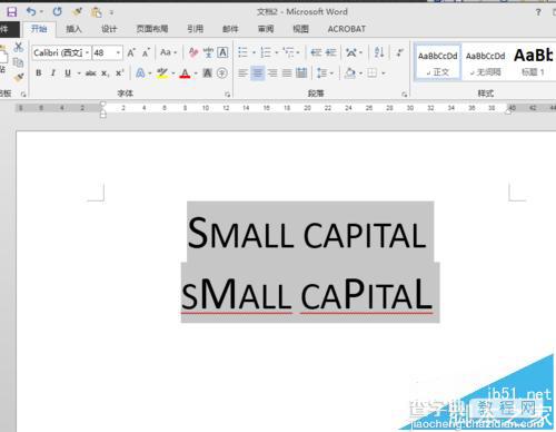 word怎么设置小型大写字母small capitals?4