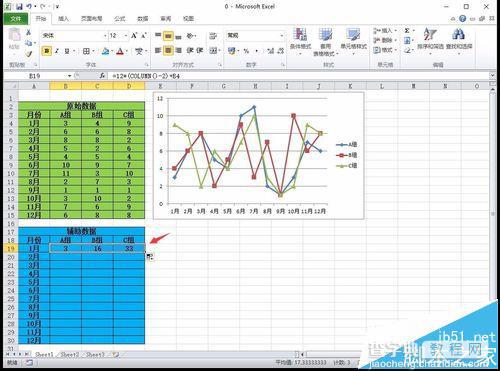 Excel2010怎么制作分层折线图? excel分层折线图的制作方法3