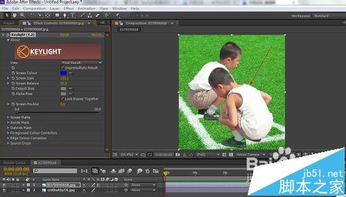 AE中怎么使用插件Keylight抠图?13
