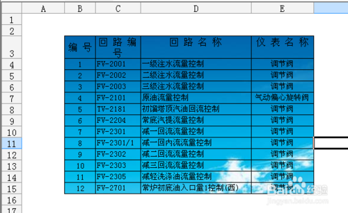 微软Excel2003只在特定区域填充背景教程1