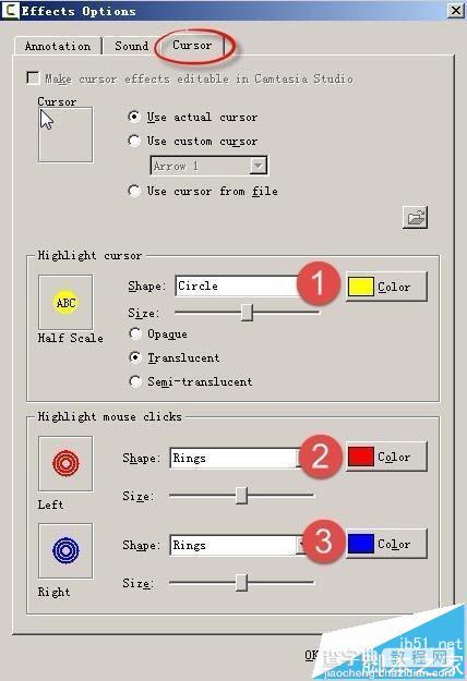 Camtasia Studio 8鼠标特效颜色该怎么设置?5