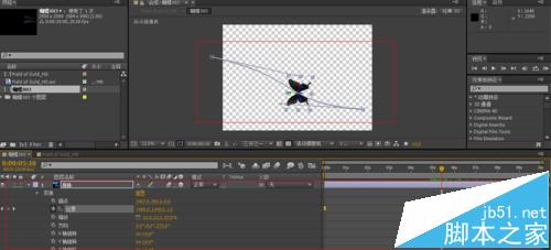 ae中怎么导入ps图片制作蝴蝶纷飞的动画?17