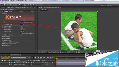 AE中怎么使用插件Keylight抠图?7
