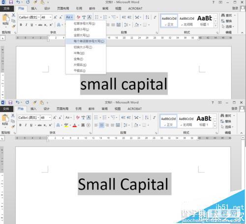 word怎么设置小型大写字母small capitals?2