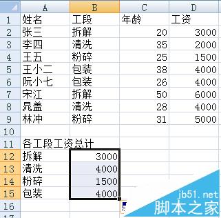 Excel中sumproduct函数统计工资总和的教程6