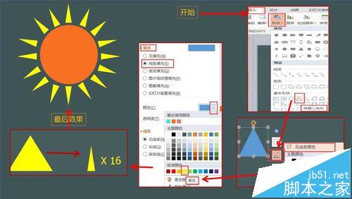 ppt中怎么制作缓缓升起的小太阳动画?2