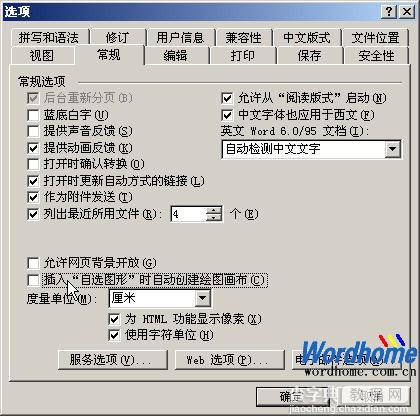 在Word2003中取消Word绘图画布1