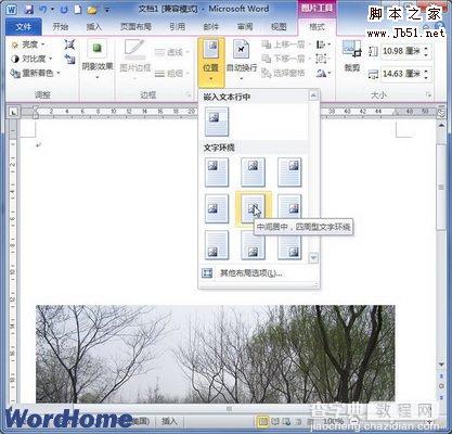 怎样在Word2010文档中设置图片文字环绕方式4