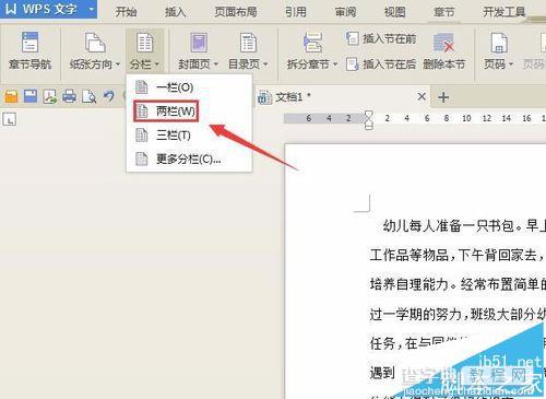 WPS文字怎么分成两栏? WPS文档分栏显示的教程5