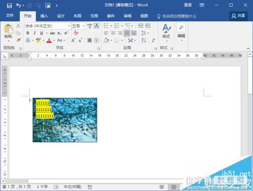 Word2016文档中的图片怎么输入文字?1