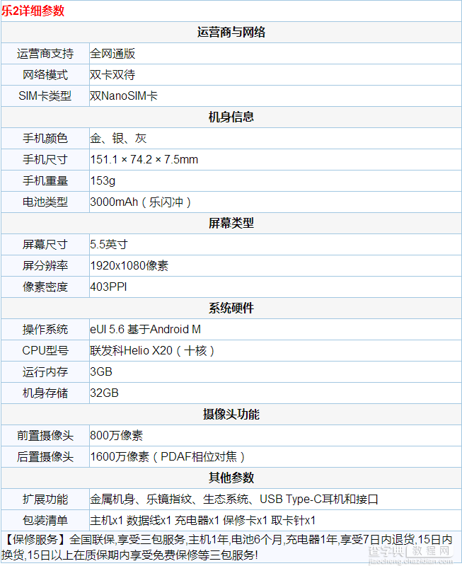 乐2配置参数详细介绍  乐2手机怎么样3