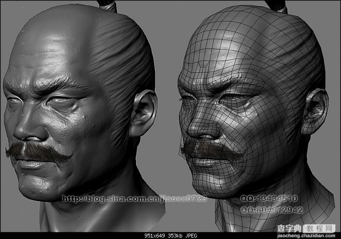 MAYA+ZB打造逼真的武士头部模型教程31