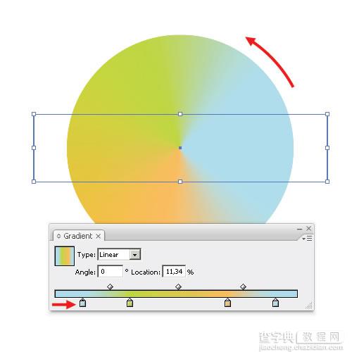 AI创建可编辑的锥形渐变圆形教程13