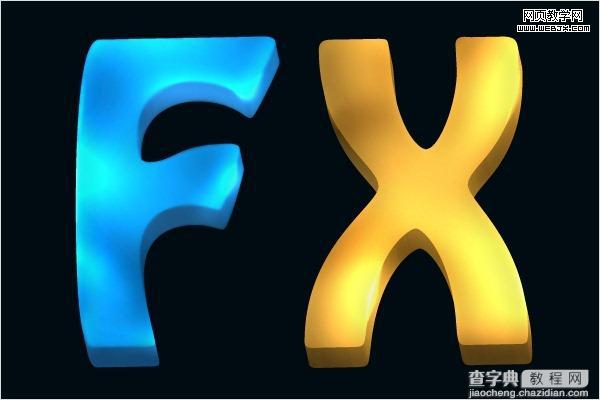 Photoshop字体效果教程发光的3D文字15