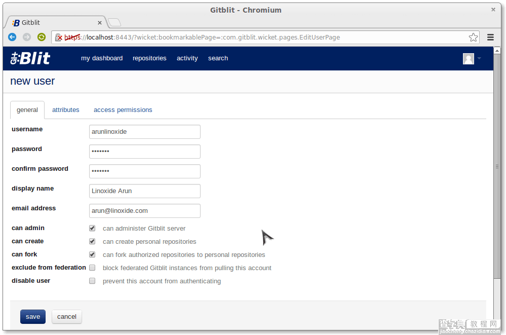 在Linux系统中使用Gitblit工具创建Git仓库的方法7