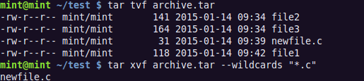在Linux下使用Tar工具归档文件的教程4