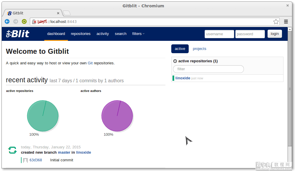 在Linux系统中使用Gitblit工具创建Git仓库的方法6