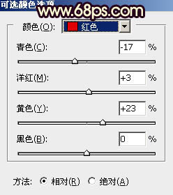 Photoshop调制出暗红霞光色草坪上人物图片16