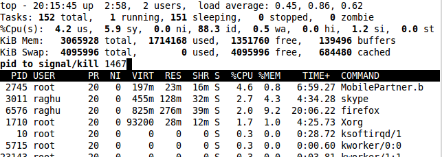 Linux中用于进程显示的top命令使用实例集锦25