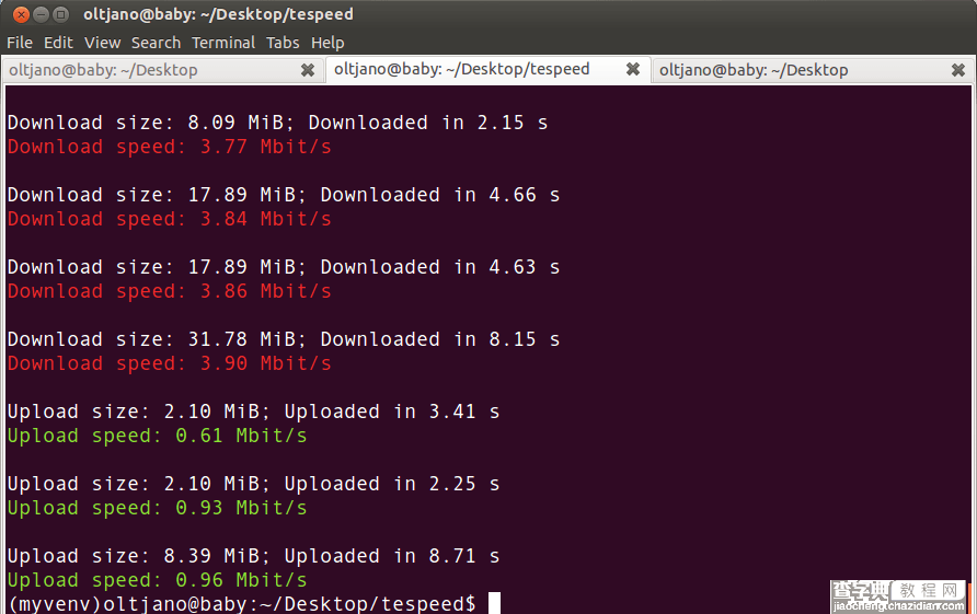 在Linux系统下使用tespeed应用测试网速的方法2